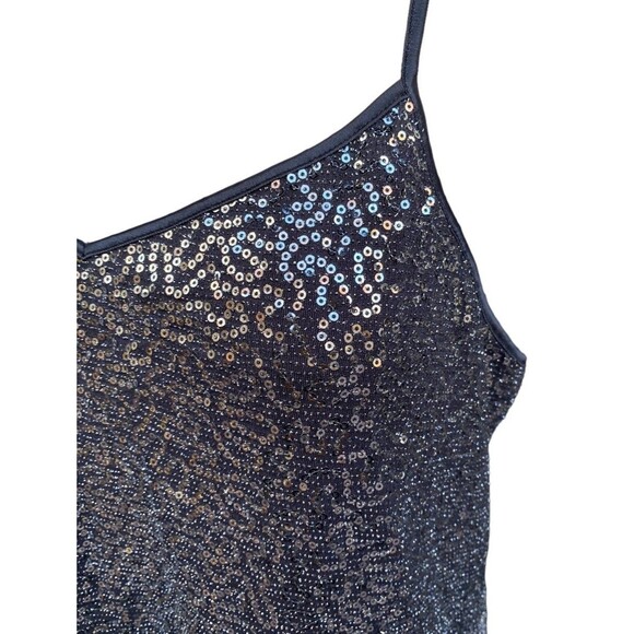 EXPRESS Gray Silver Sequinned Metallic Camisole Tank top Size L - Picture 8 of 11